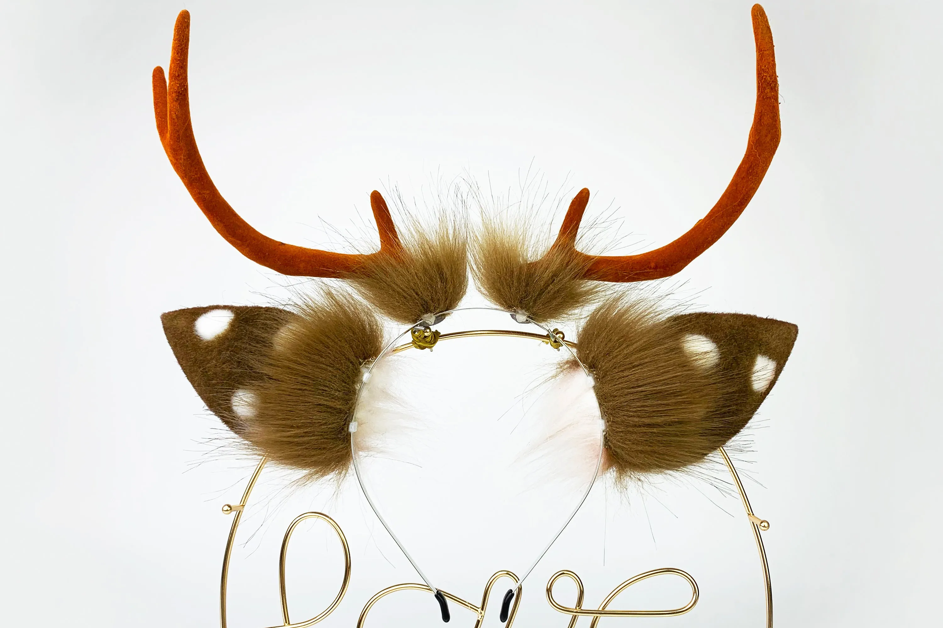 faux fur Sika deer ear and tail plug animal ear kitten play ear and tail set neko cosplay anime cosplay deer tail buttplug and ear mature