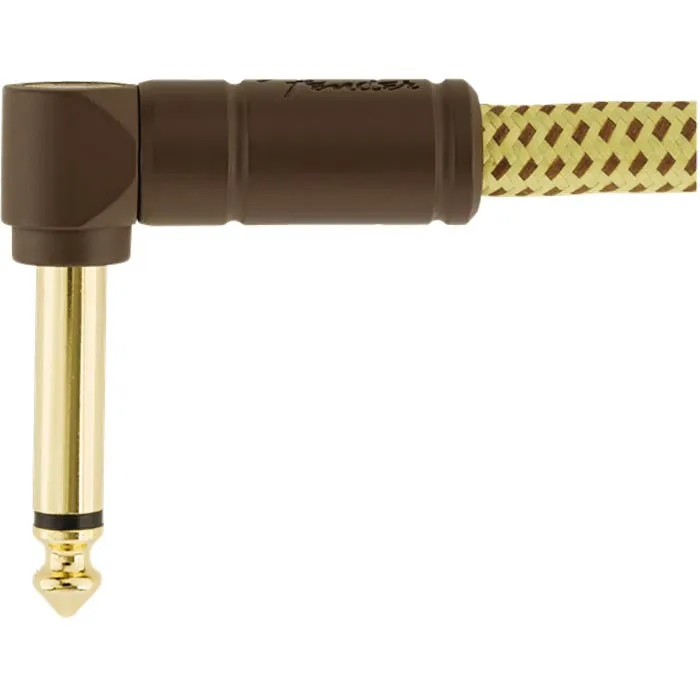 Fender 10’ Deluxe Series Instrument Cable, Straight/Angle, Tweed