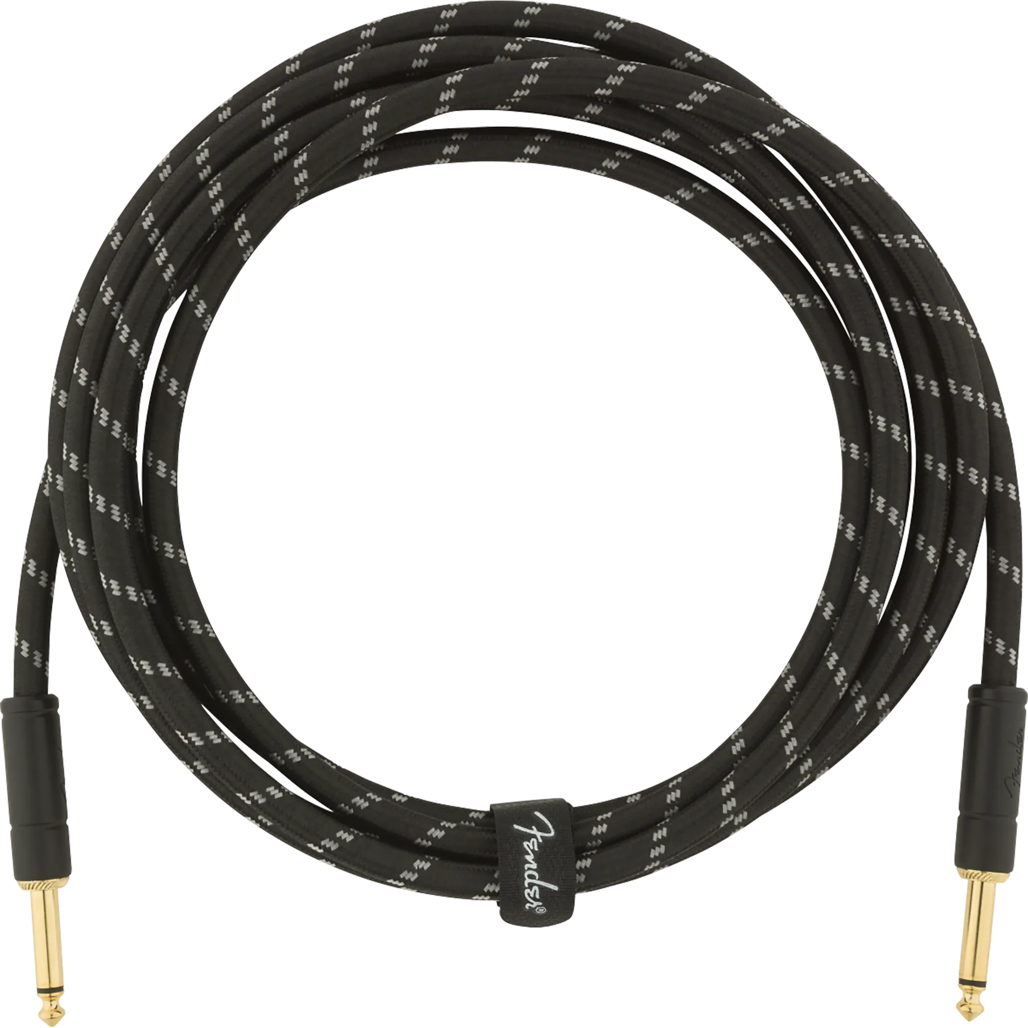 Fender 10 Foot Deluxe Series Instrument Cable, Straight/Straight, Black Tweed