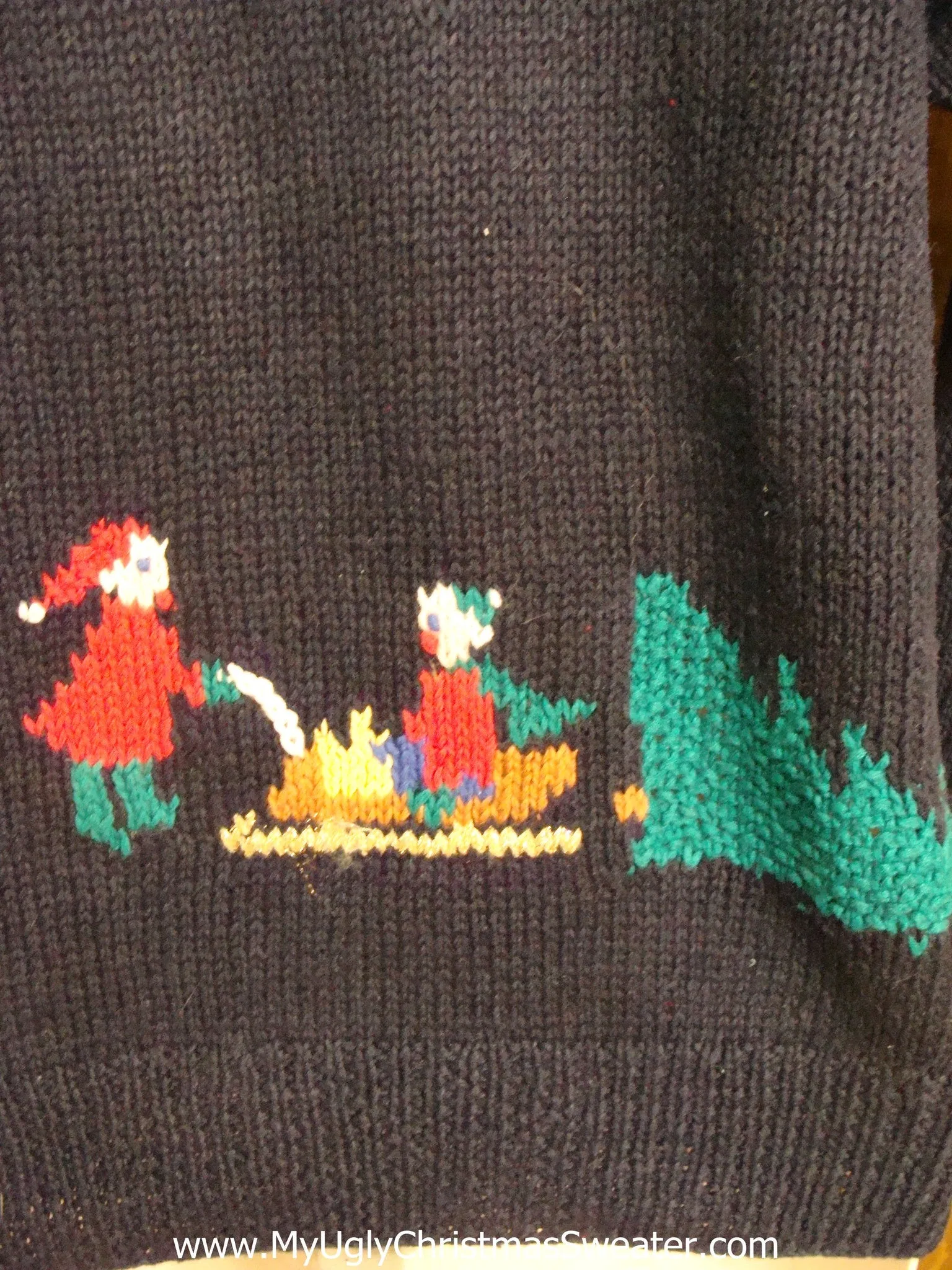 Festive 80s Storefront Light Up Ugly Xmas Sweater