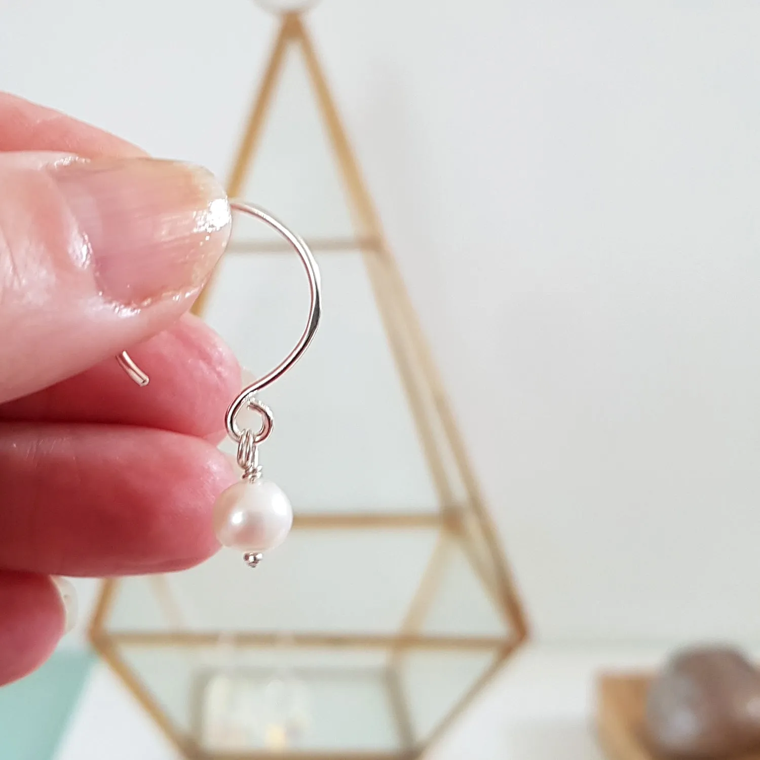 Fine Silver Circle Ear Hook 20mm Pair Handmade | FS-015EH