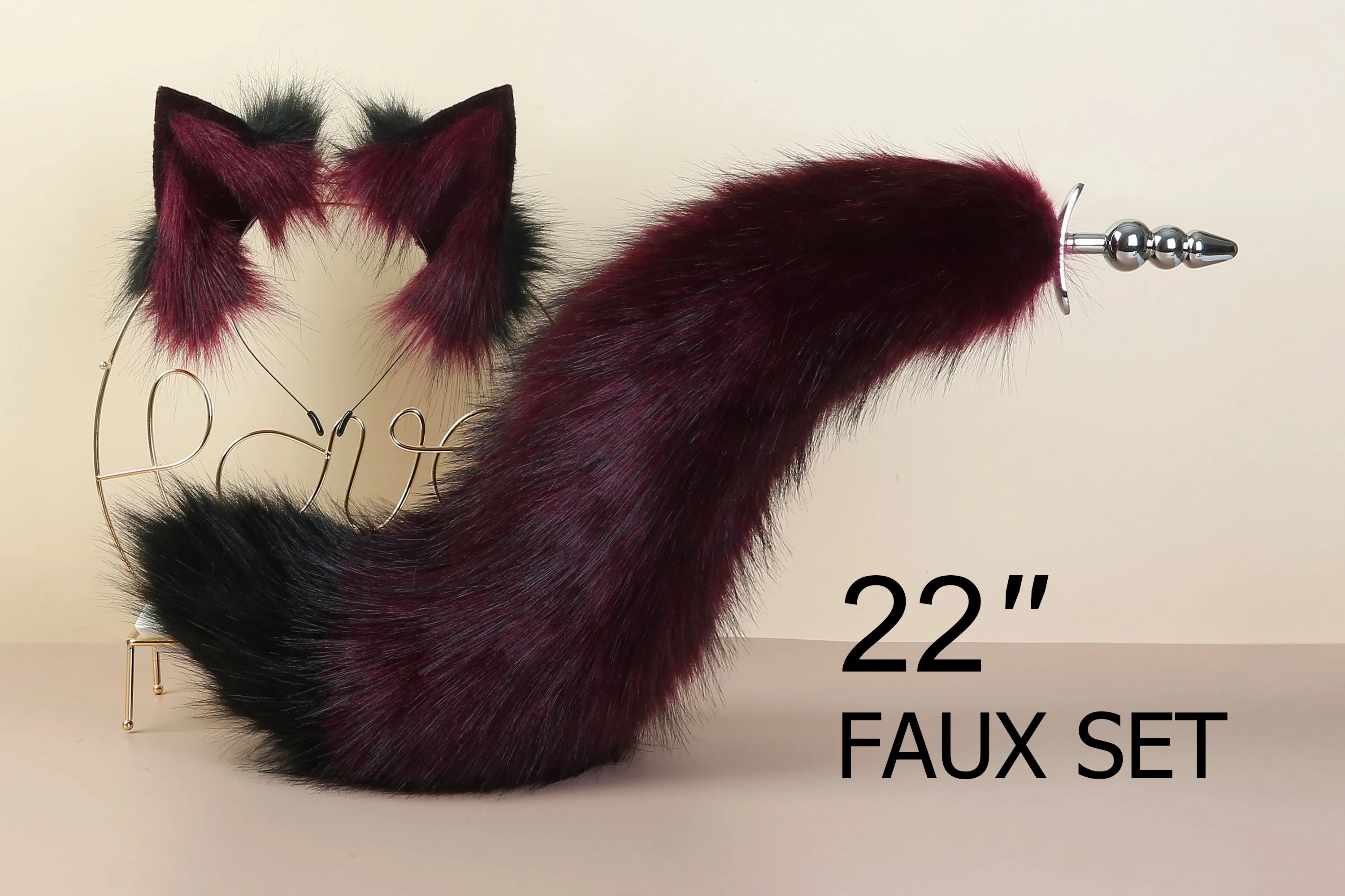 fox tail plug and ear set wolf tail butt plug tail cat tail buttplug anime sextoy for couple anal plug tail bdsm toy ass petplay ear