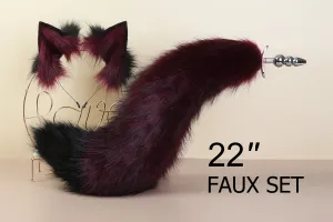 fox tail plug and ear set wolf tail butt plug tail cat tail buttplug anime sextoy for couple anal plug tail bdsm toy ass petplay ear