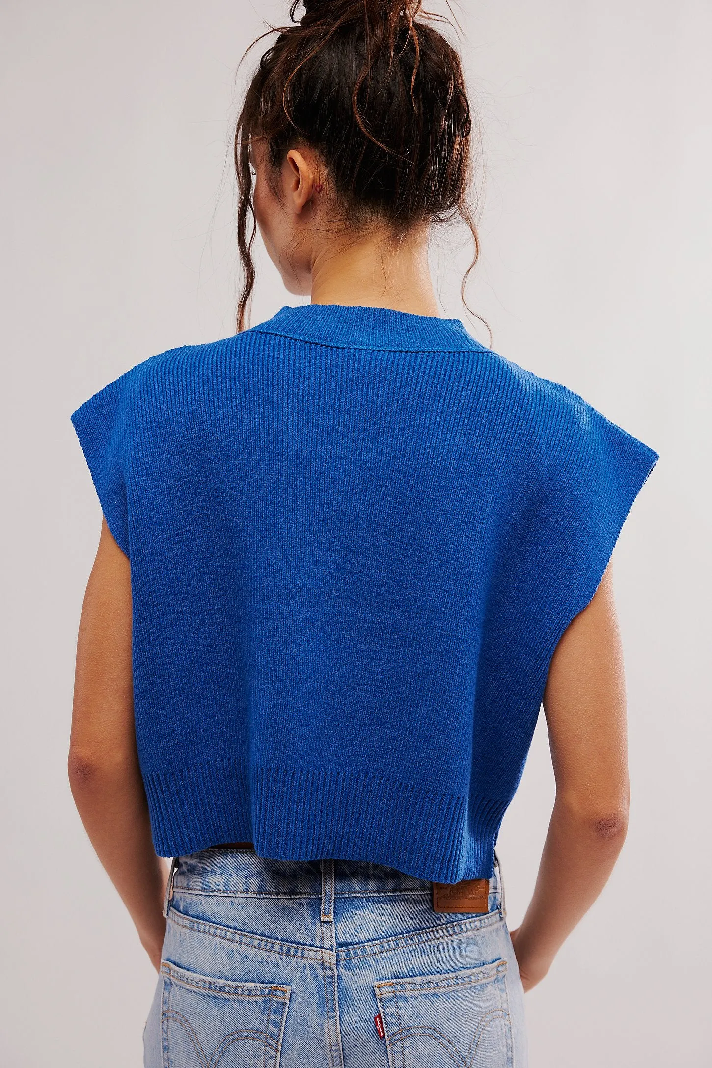 Free People Easy Street Vest- Deja Blue