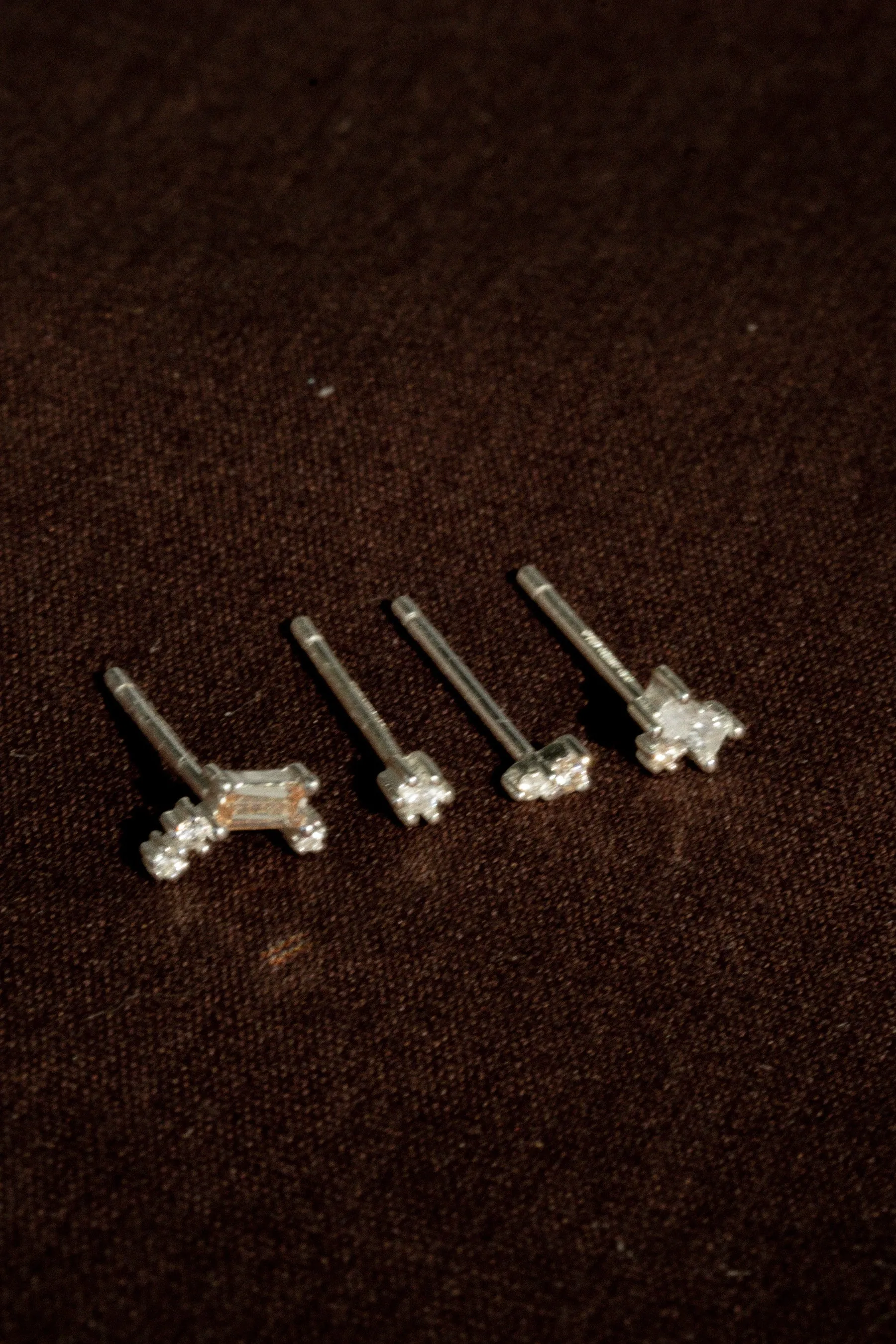 Gatsby Champagne Crystal Earrings Set - Sterling Silver