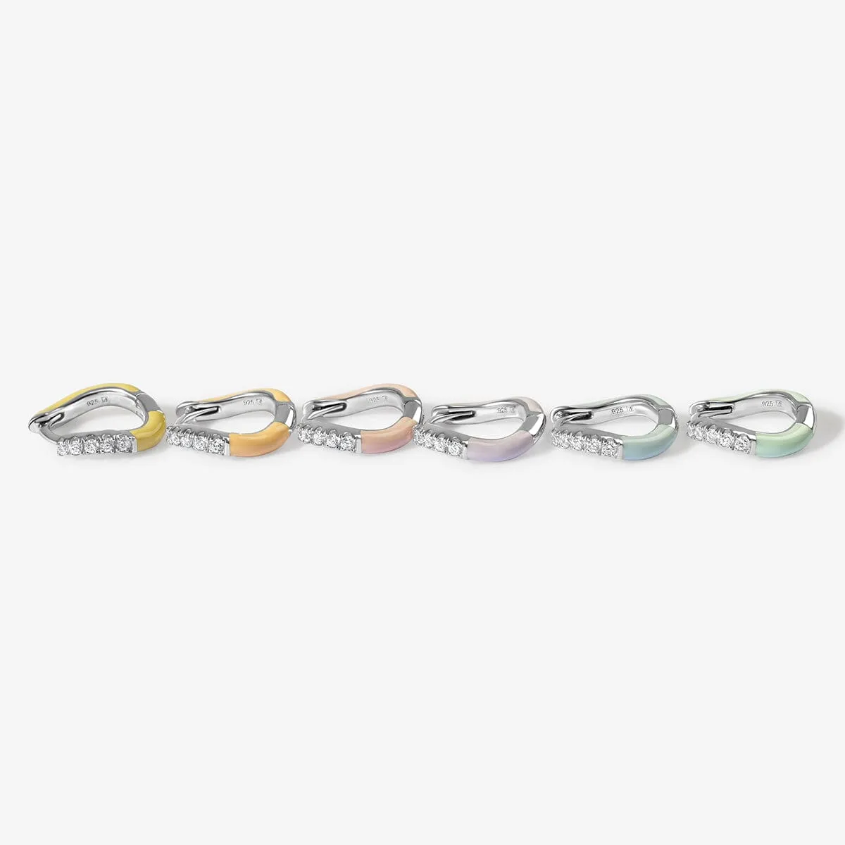 Gavin enamel sherbet 6-piece earring set