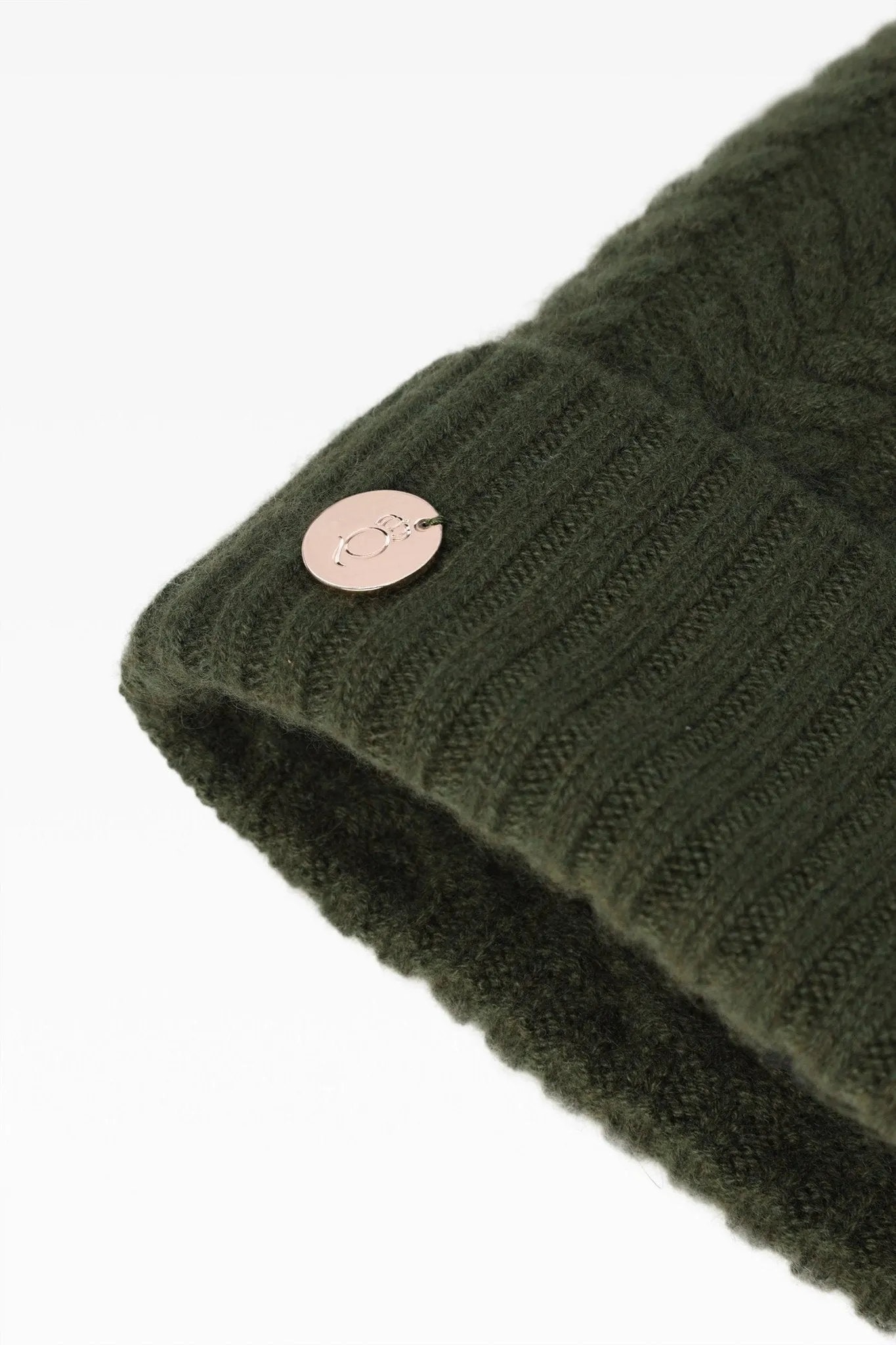 Georgie Cable Rib Pom Pom Hat - Faux Fur