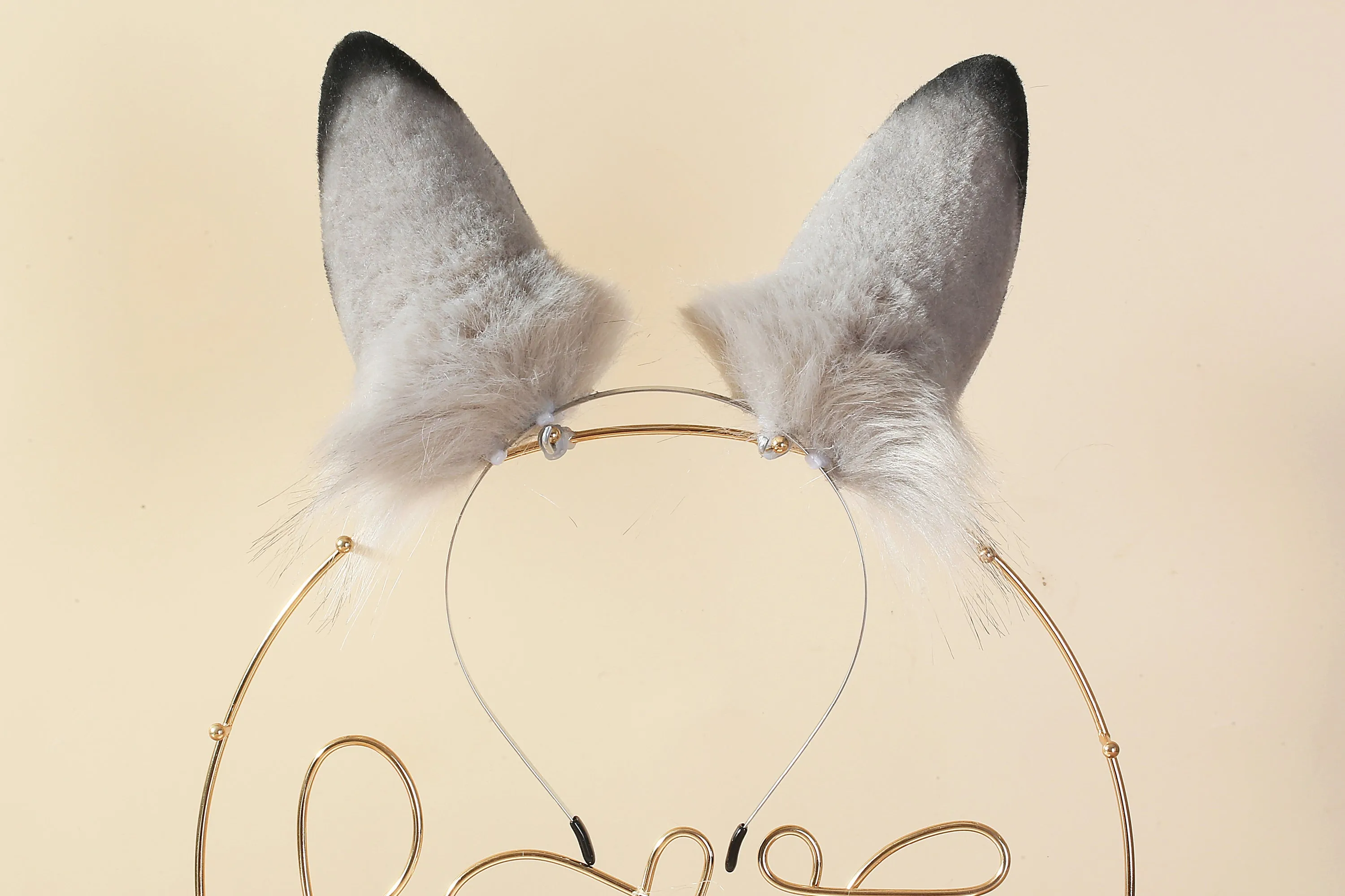 Gray bunny tail plug and ear set bunny tail butt plug tail and ear plug set rabbit tail buttplug bunny ear rabbit ear petplay sextoy mature