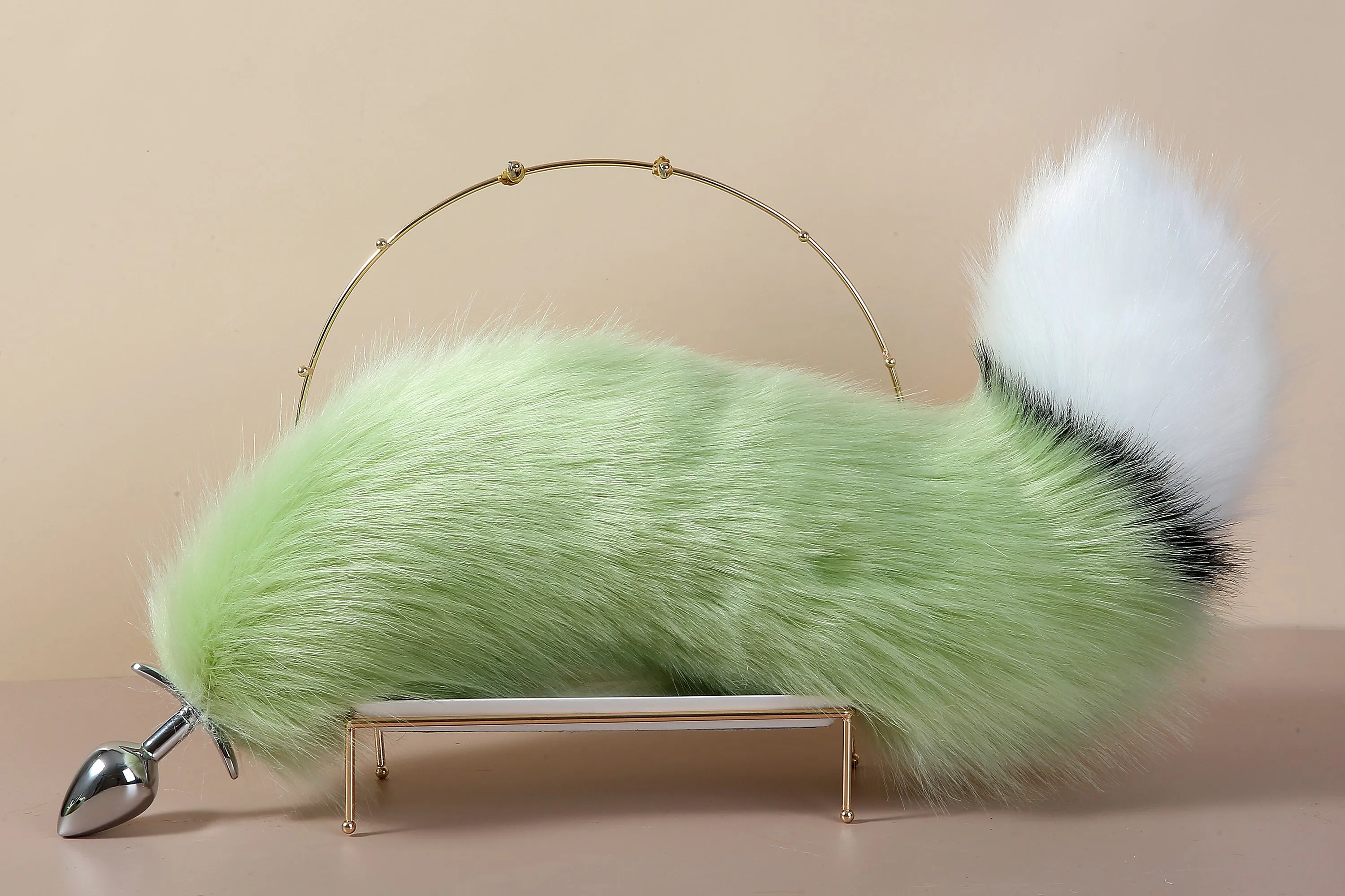green fox tail plug and ear set fox ear and tail butt plug wolf tail plug with tails sextoy anime cosplay ear and tail set petplay mature