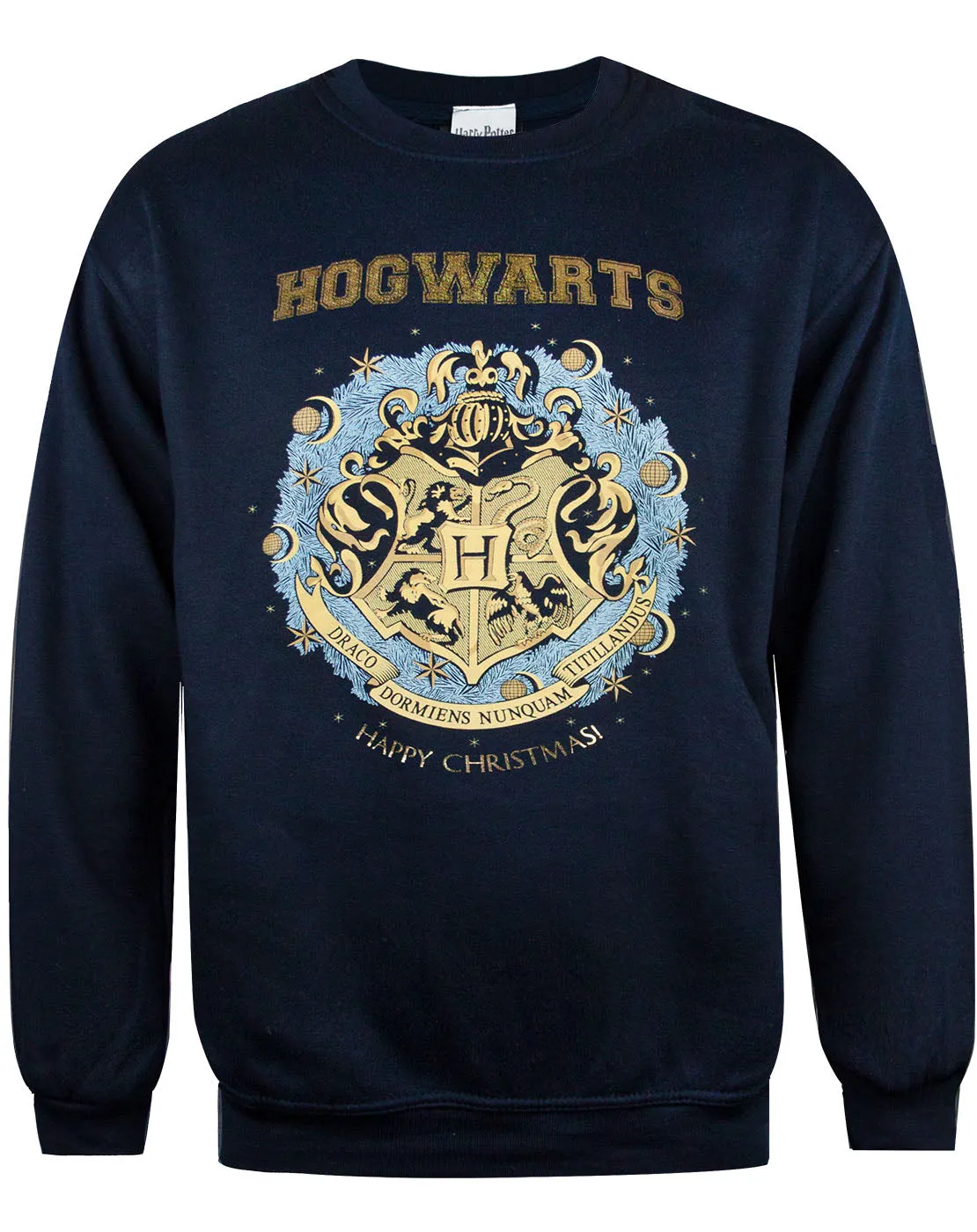 Harry Potter Hogwarts Crest Christmas Jumper for Men and Women - Navy