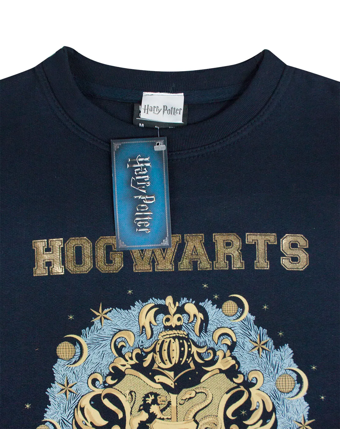 Harry Potter Hogwarts Crest Christmas Jumper for Men and Women - Navy