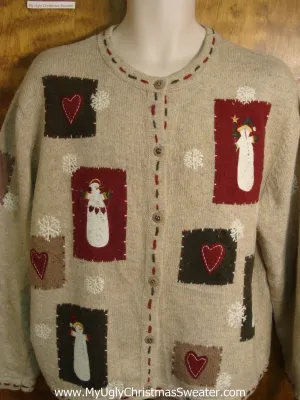 Hearts and Snowmen Galore Ugly Christmas Sweater