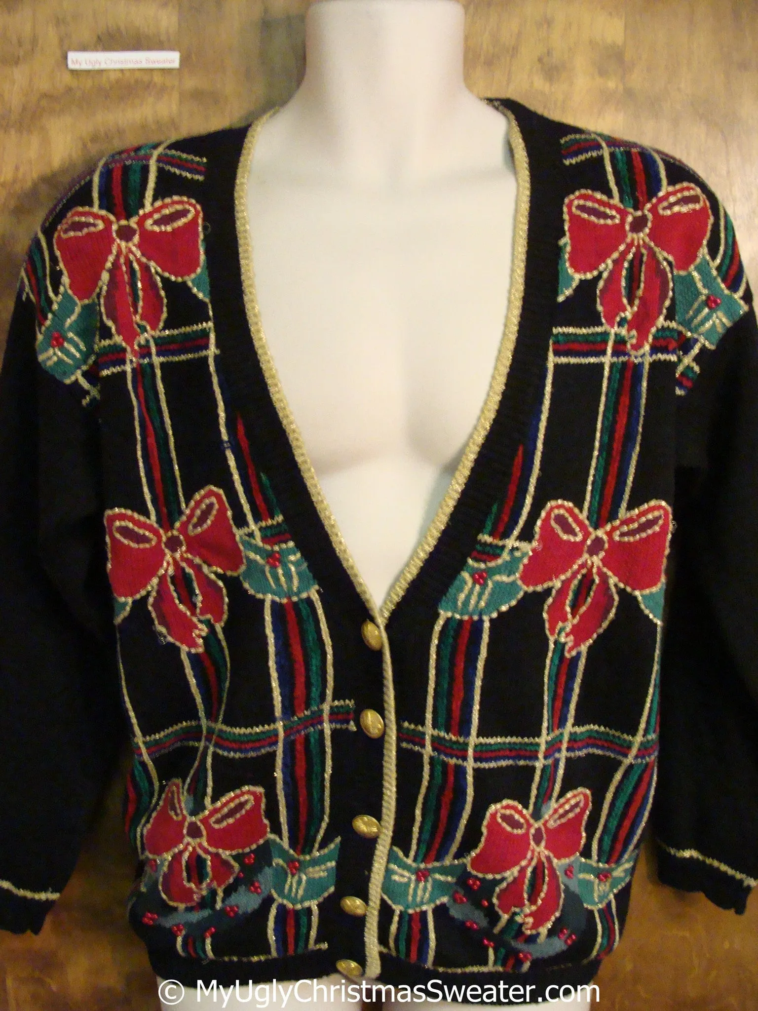 Horrible 80s Bows Tacky Christmas Sweater