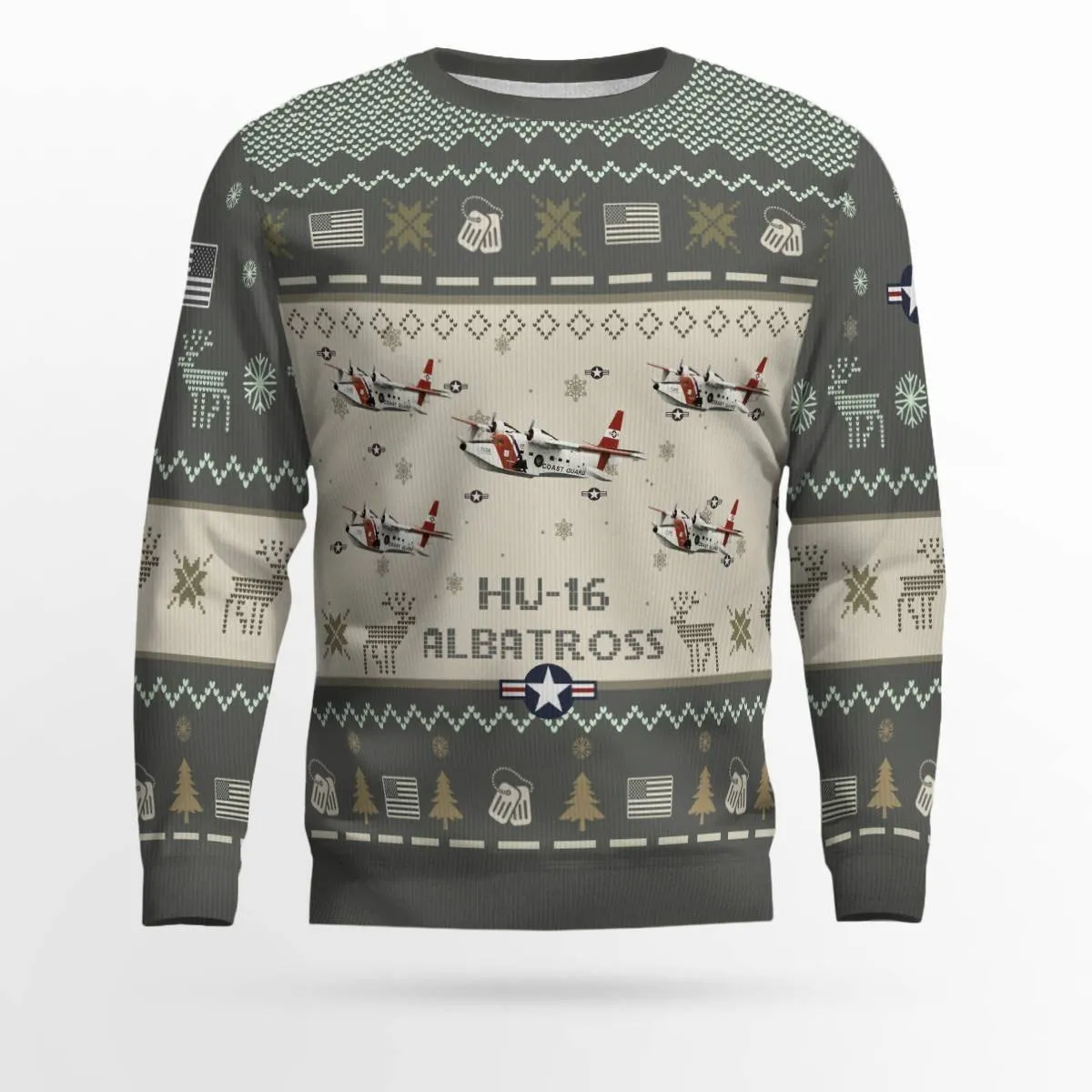 HU-16 Albatross HU16 USAF Aircraft Ugly Sweater, Ugly Sweater Christmas Shirt for Men Dad Veteran