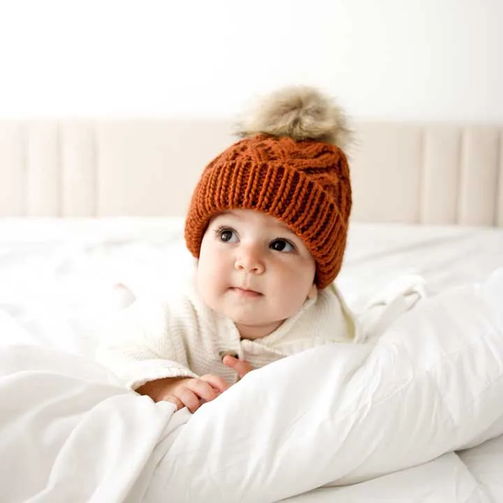 Huggalugs - Pom Pom Knit Beanie - Chili