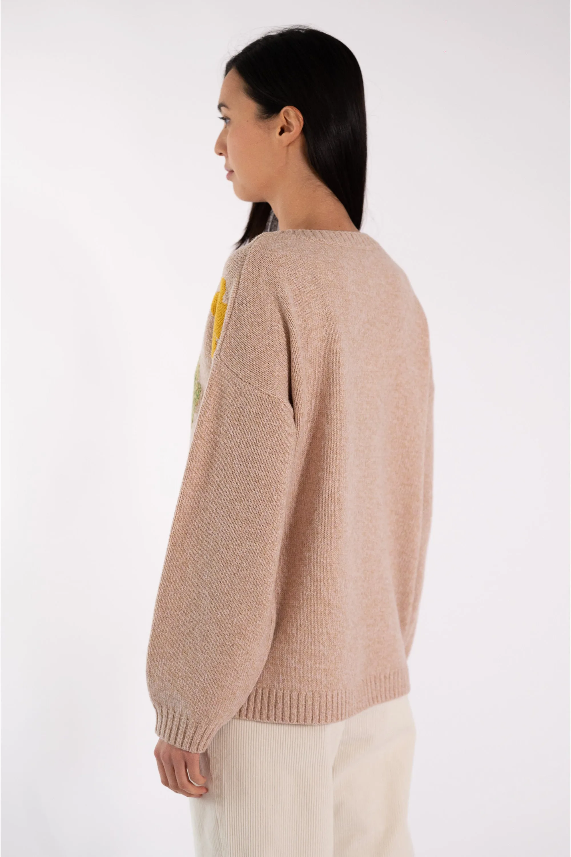 JEFF Beige Jumper With Flowers