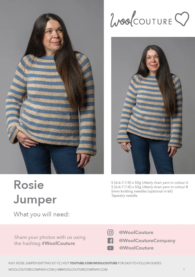 Jumper Knitting PDF Pattern - Rosie Jumper