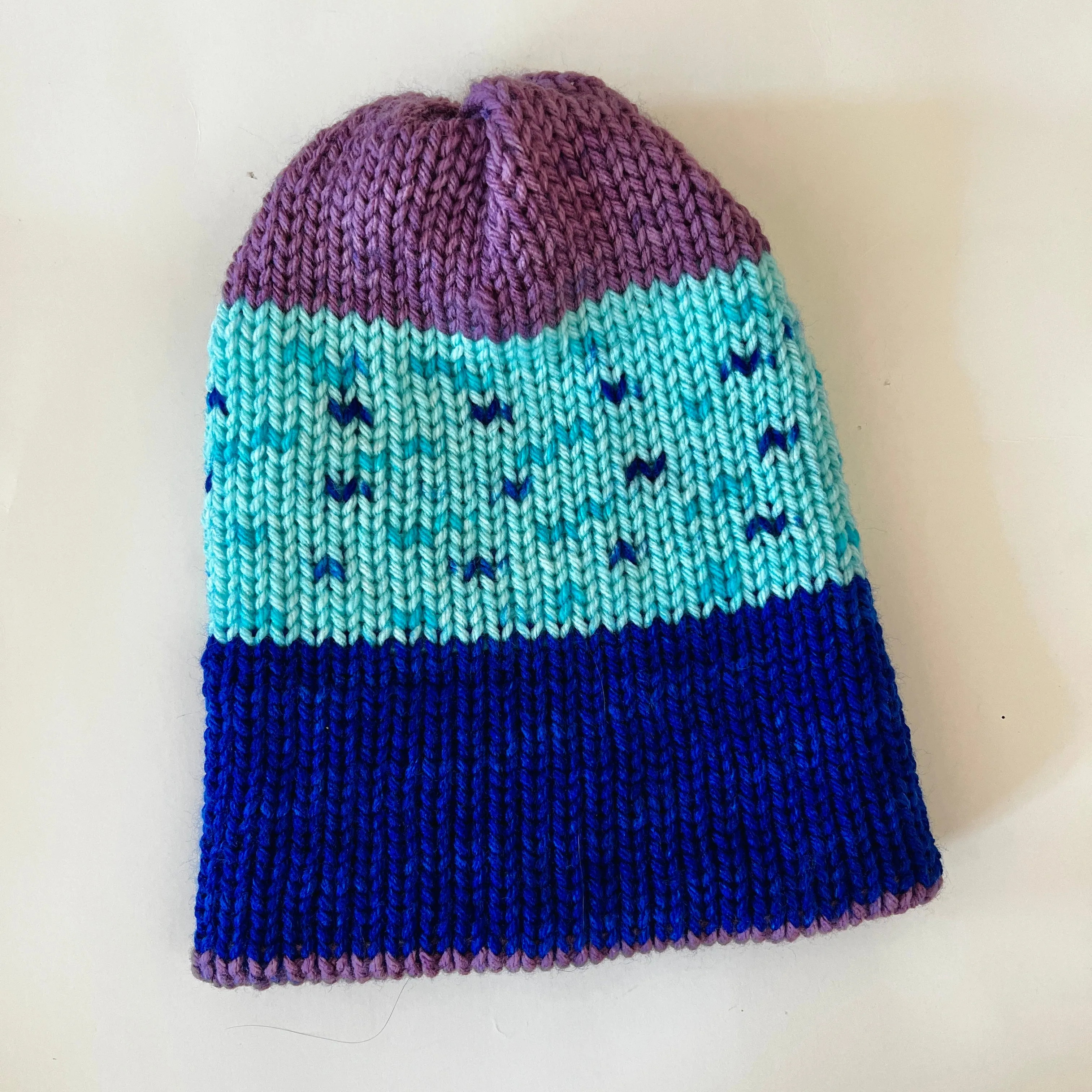 Knit Blue   Purple Beanie