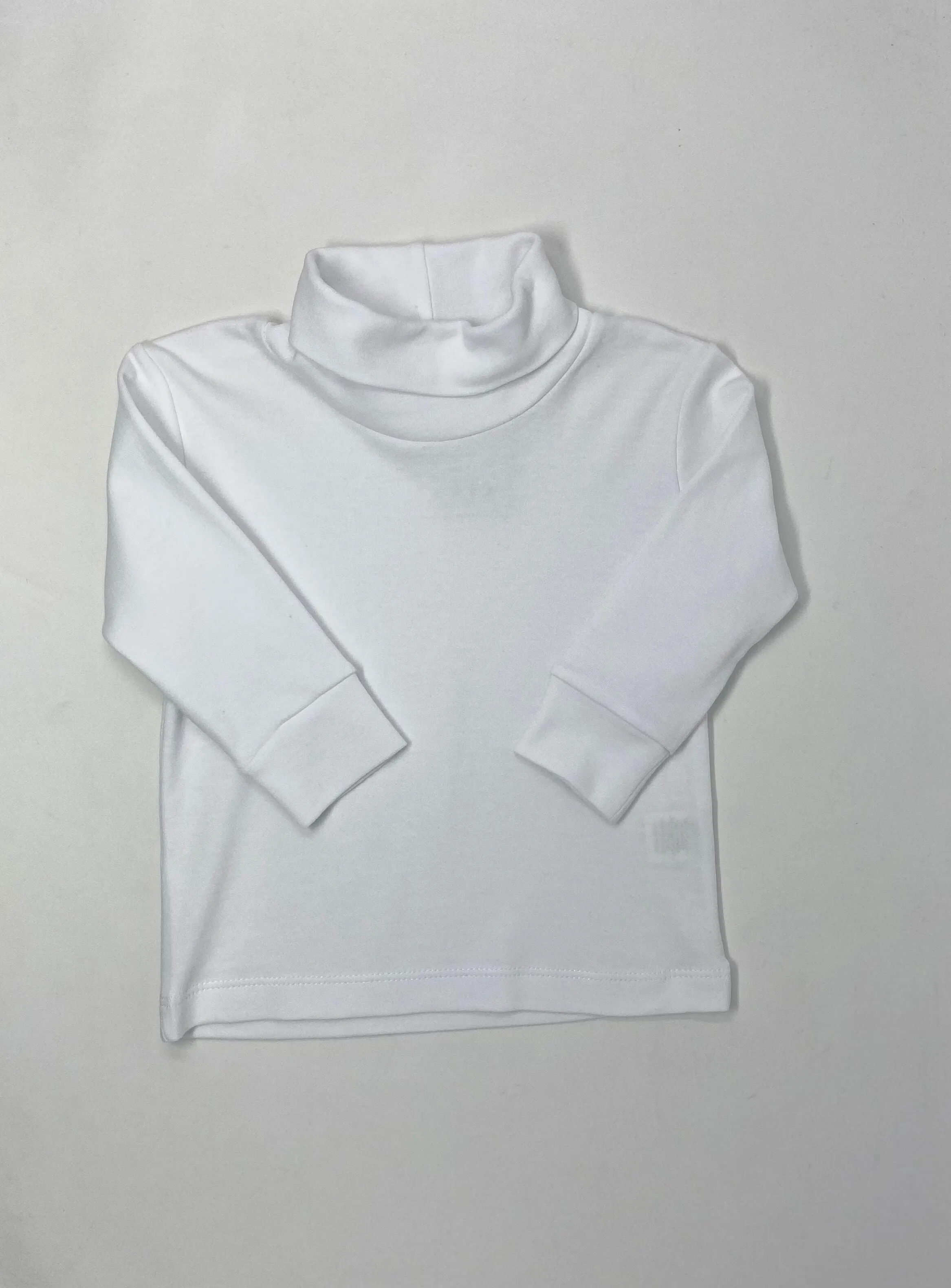 Knit Interlock Plain Turtleneck - White