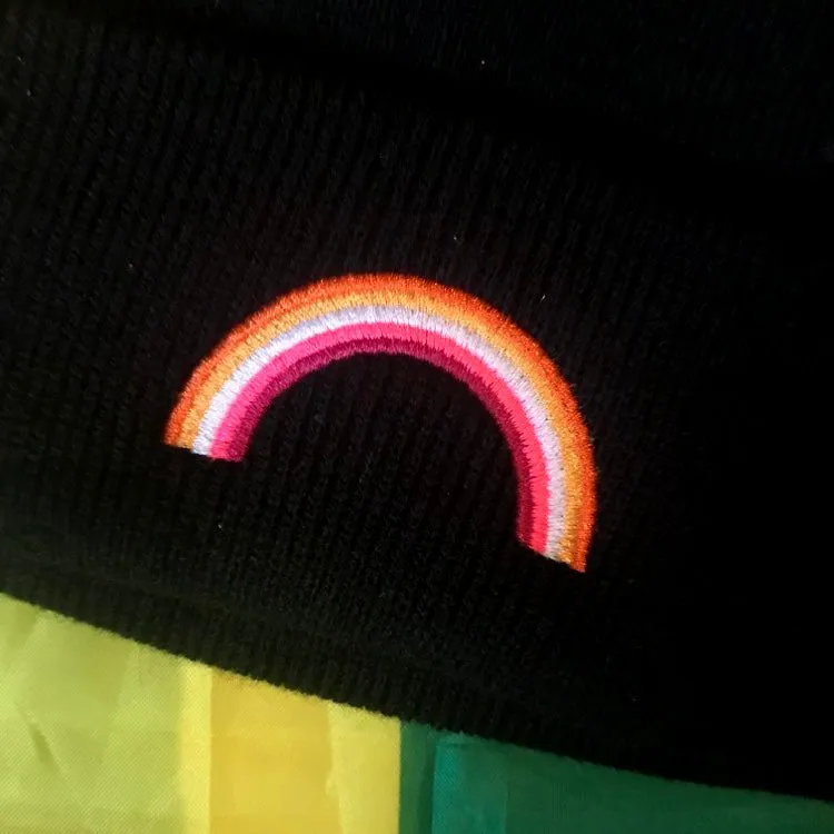 Lesbian Rainbow Beanie Hat