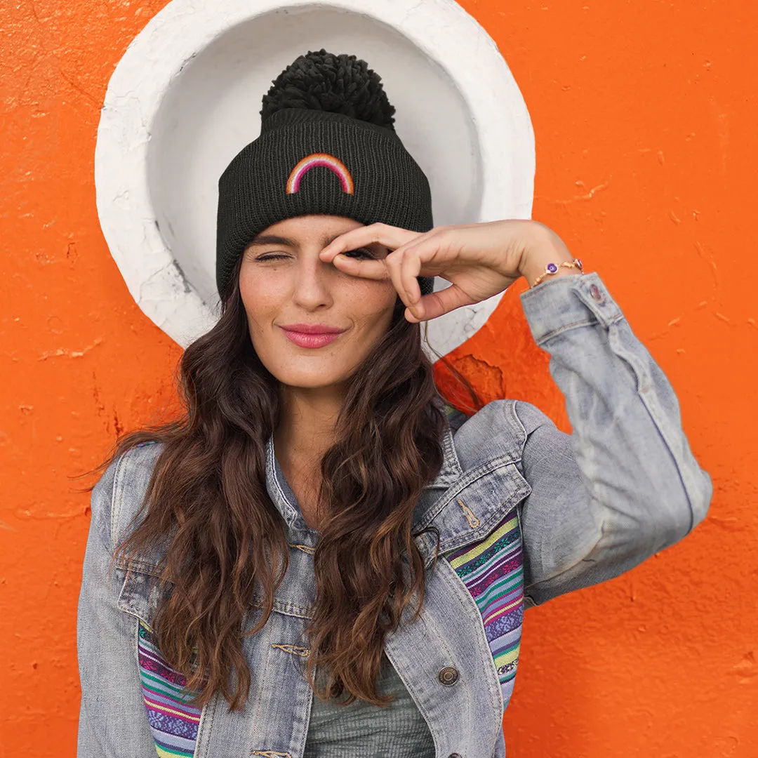 Lesbian Rainbow Beanie Hat