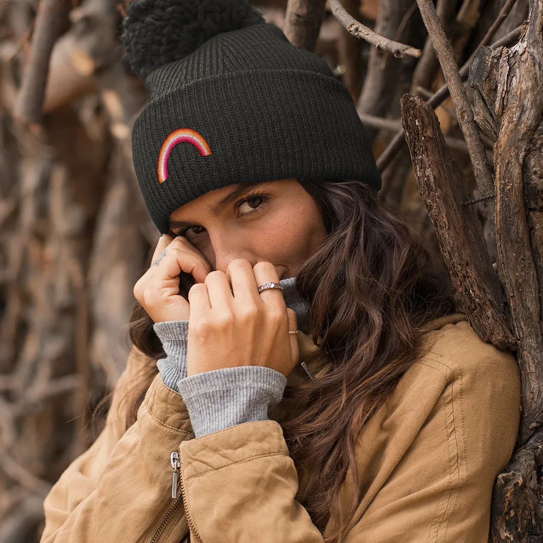 Lesbian Rainbow Beanie Hat