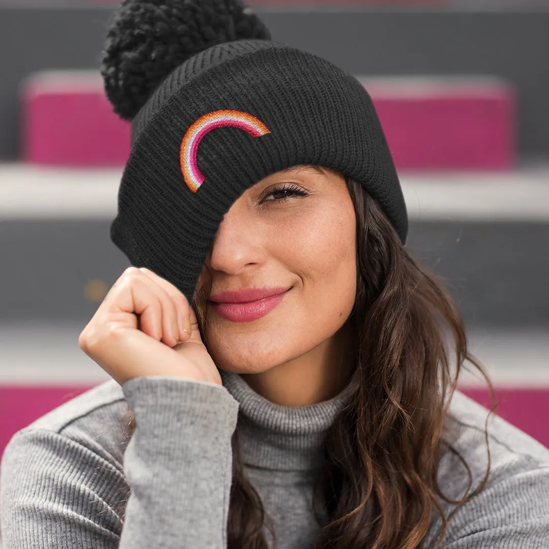 Lesbian Rainbow Beanie Hat