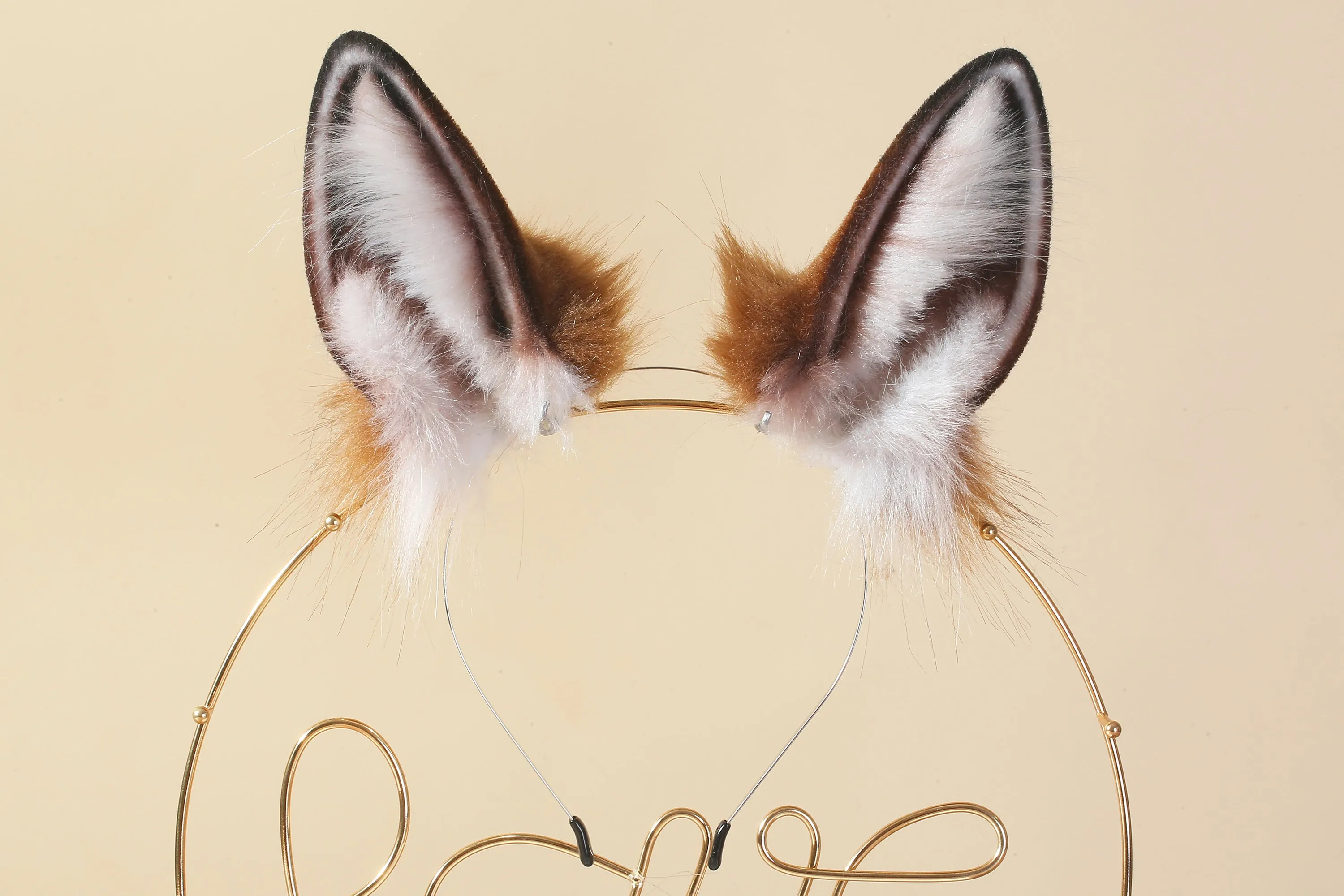 Light coffee bunny tail plug and ear set rabbit tail butt plug and ear set anime cosplay sextoy bunny ear and tail buttplug petplay mature