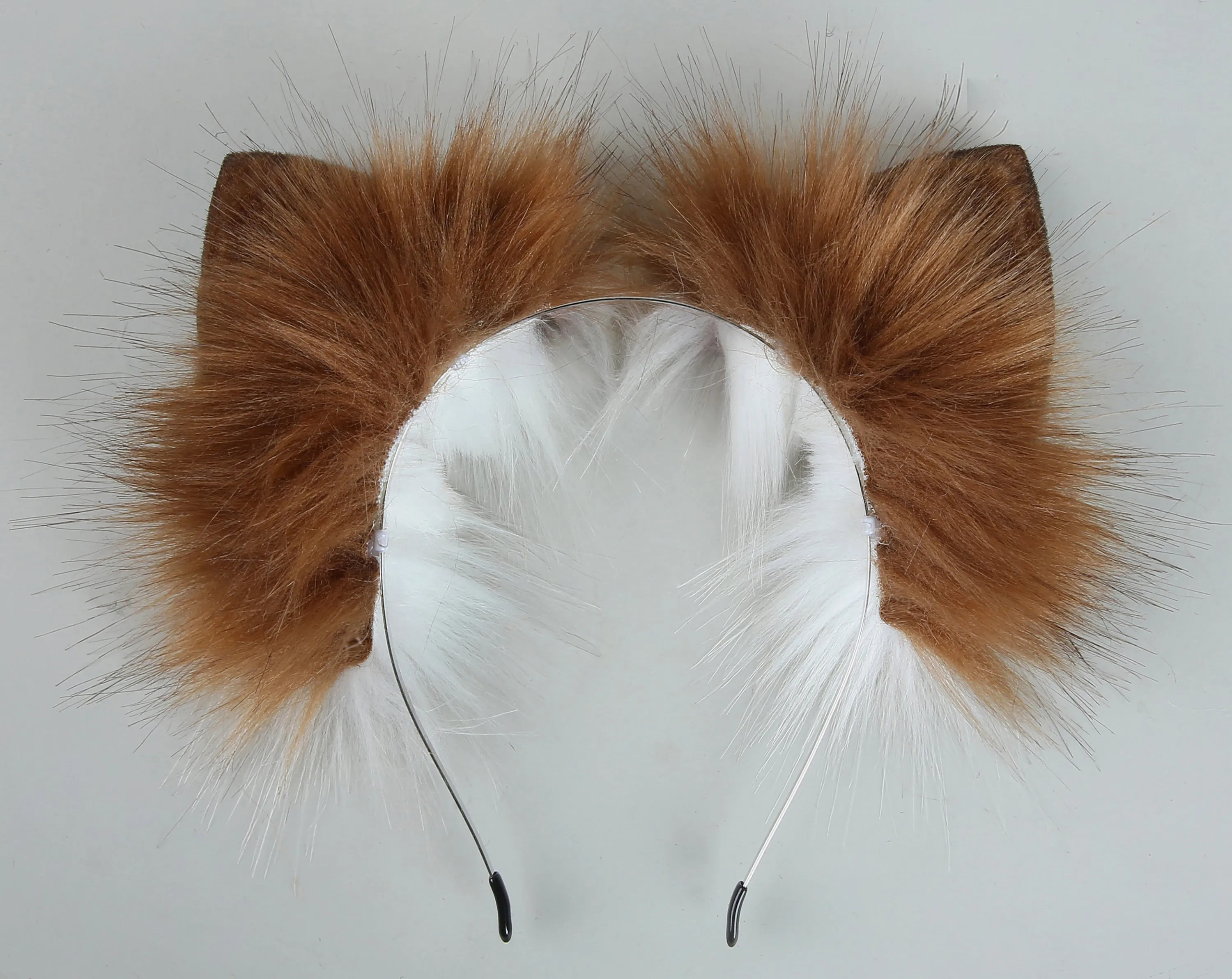 light coffee fox tail plug and ear set fox ear fluffy wolf tail butt plug tail buttplug wolf ear petplay sextoy anal plug cat tail plug
