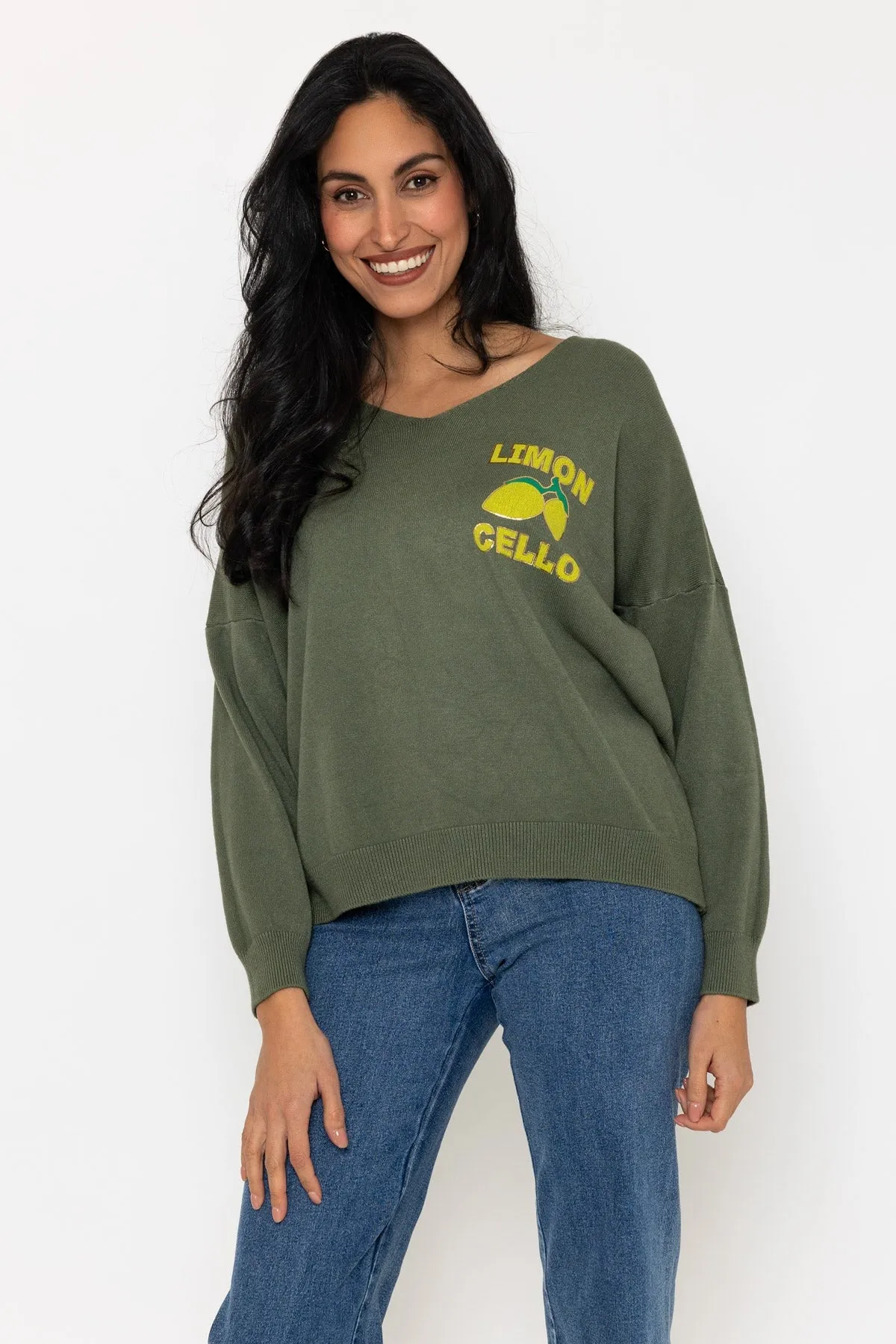 Limoncello Khaki Knit Jumper