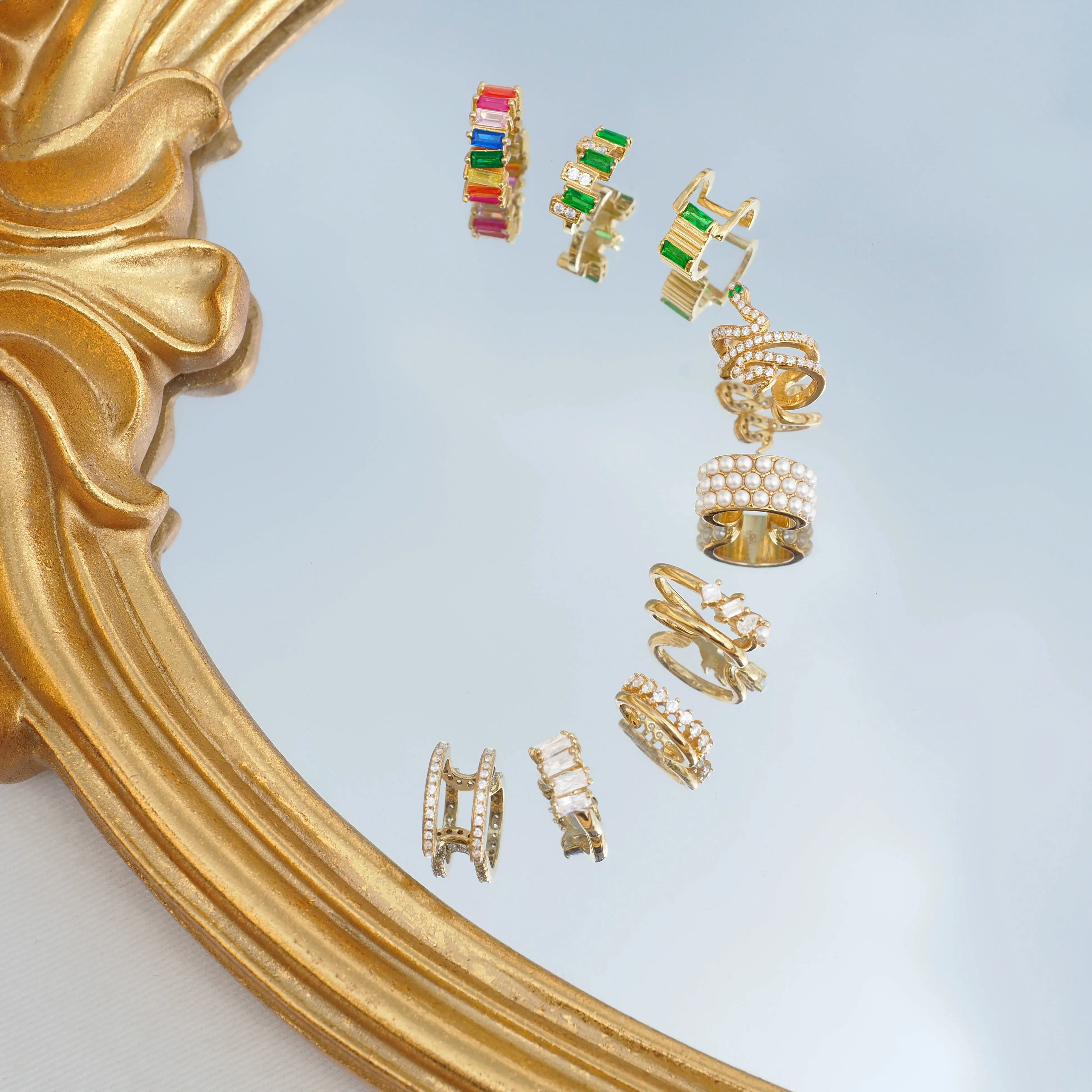 Lux Rainbow Baguette Earcuff