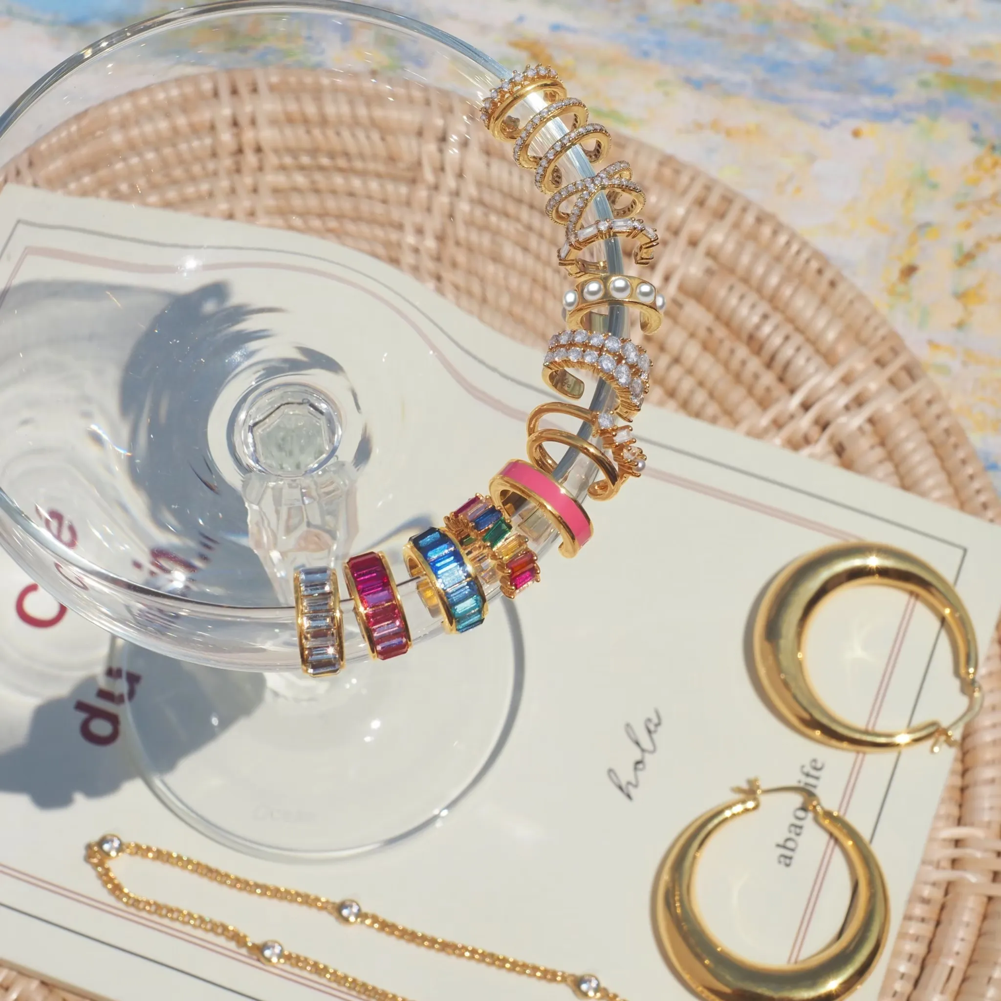 Lux Rainbow Baguette Earcuff