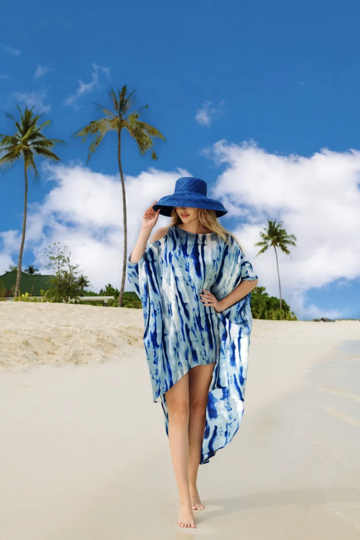 Luxurious Printed Maxi Cotton Blend Kaftan For Women's