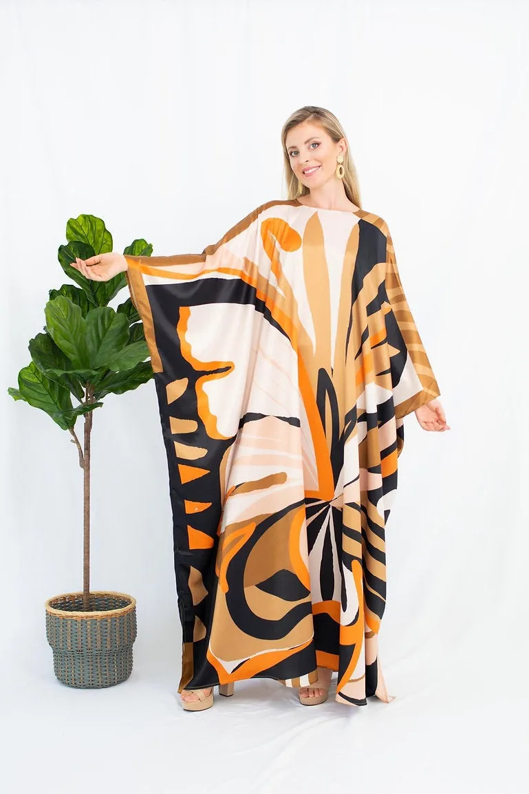 Luxurious Satin Silk Kaftan, Casual Wear Caftan For Women's