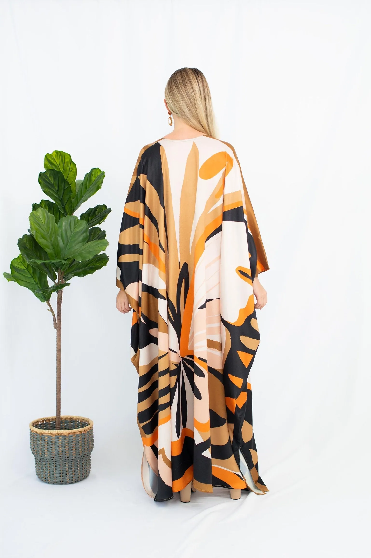 Luxurious Satin Silk Kaftan, Casual Wear Caftan For Women's