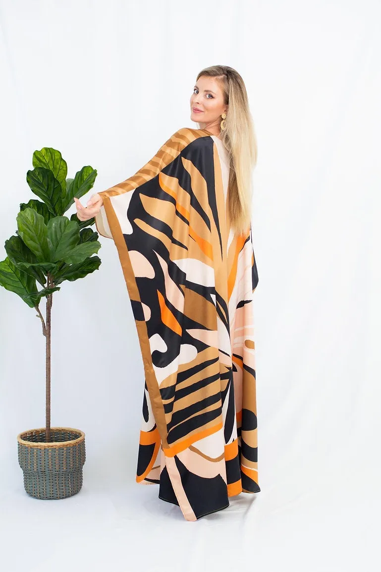 Luxurious Satin Silk Kaftan, Casual Wear Caftan For Women's