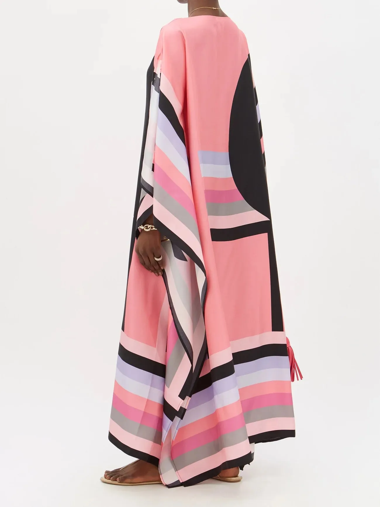 Maxi Soft Silk Crepe Kaftan , Luxurious Women's Caftan