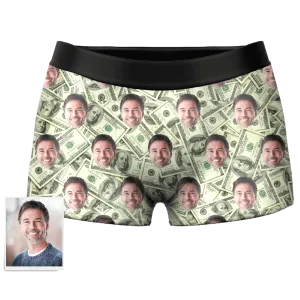 Men's  Custom Face Boxer Shorts - Money