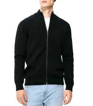 Milano Zipper Cardigan Navy Blue