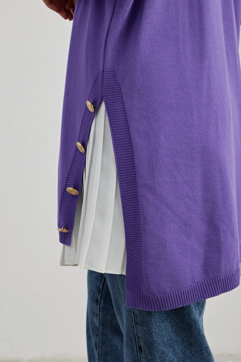 MRW Blazzer Button Tunic Purple