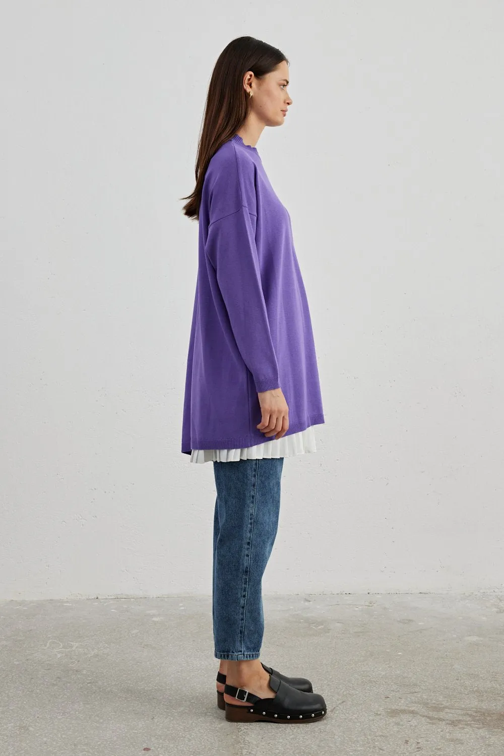 MRW Blazzer Button Tunic Purple