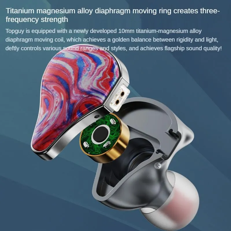 NiceHCK Topguy Flagship Titanium Magnesium In-Ear Earphone