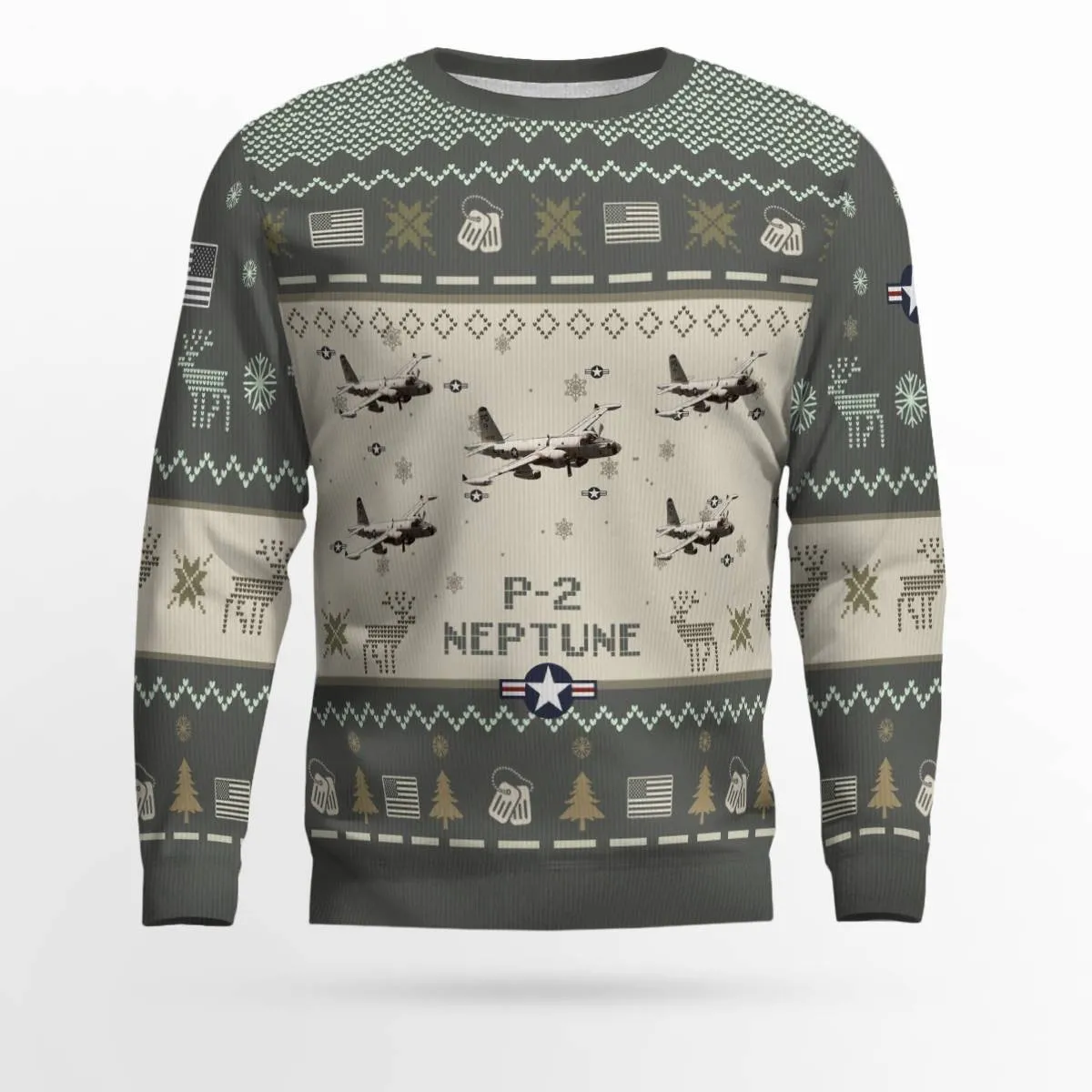 P-2 Neptune P2_Aircraft Ugly Sweater, Ugly Sweater Christmas Shirt for Men Dad Veteran