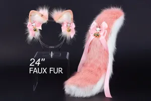 Pink puppy ear and tail set Shepherd dog ear and tail plug set Shiba Inu dog ear and tail butt plug  cosplay petplay puppy play - mature