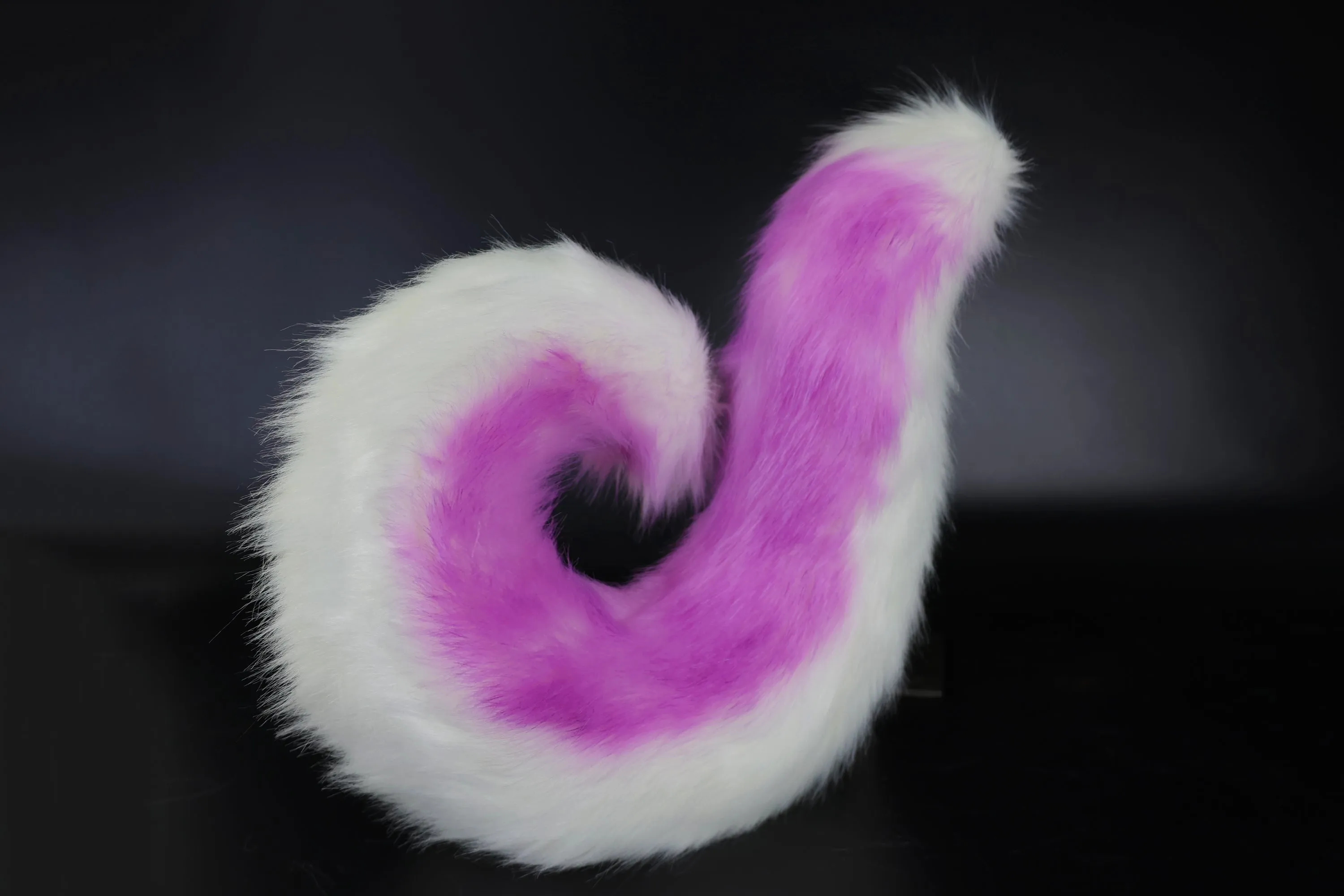 Purple white faux fur shepherd dog tail and ear set Shiba Inu dog ear and tail set animal cosplay petplay puppy ear and tail set halloween