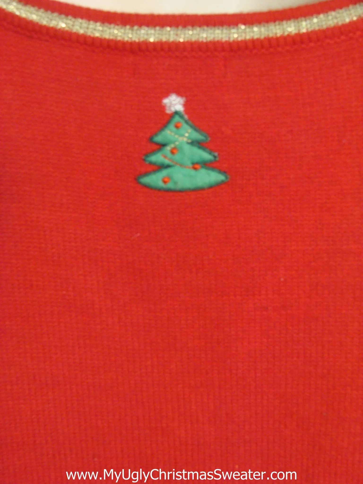 Red Christmas Vest with Sleepy Snowman