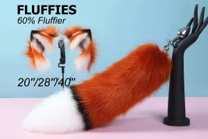 red fox tail plug and ear set fox ear fluffy wolf tail butt plug tail buttplug wolf ear petplay sextoy anal plug tail cat tail plug mature