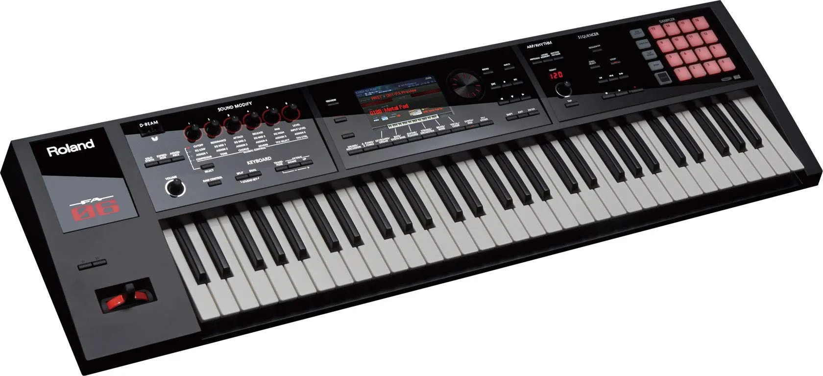 Roland PK 61-key Music Workstation FA-06   ISK HP2000 Headphone w/Free 3.5mm AUX Cable & Magnet Car Mount