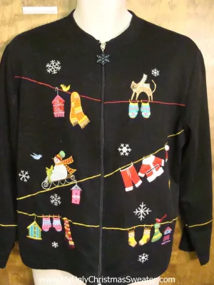 Santas Closeline Ugly Christmas Sweater