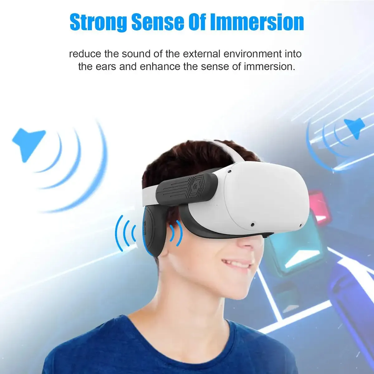 Silicone Ear Muffs - White and Black | for Quest 2